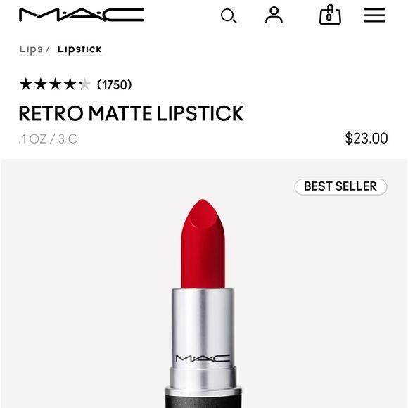 MAC Ruby Woo Retro Matte Lipstick - Picture 9 of 12